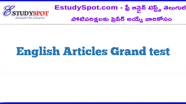 English Articles Grand test